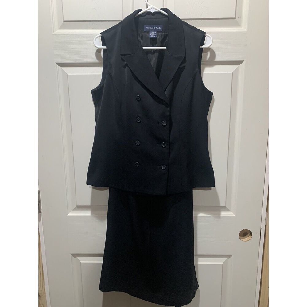 Preston and York Vest and‎ Skirt Outfit Black size 12/8